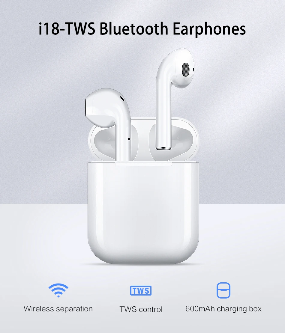 Новинка i18tws беспроводные Bluetooth наушники с двойным вызовом Touch 5,0 спортивные наушники-вкладыши pk наушники стерео наушники микрофон для iphone