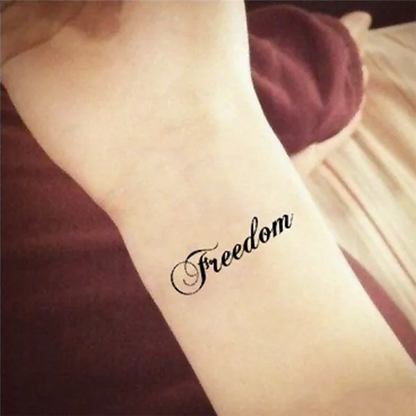 Временные тату-наклейки Rocooart HC1135 с надписью Freedom, дизайн, переводная вода, вспышка, татуировки боди-арт, Сексуальная Татуировка