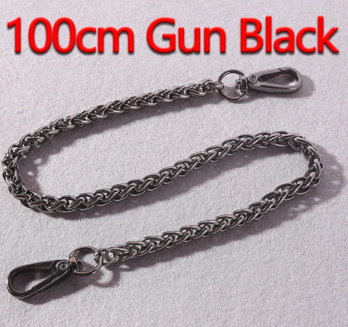 100cm Gun Black DIY 40 см-140 см МЕТАЛЛИЧЕСКИЕ Сменные цепочки, плечевые ремни для сумок, 8 мм золотые, серебряные, оружейные черные, бронзовые ручки для сумок - Цвет: 100cm Gun Black