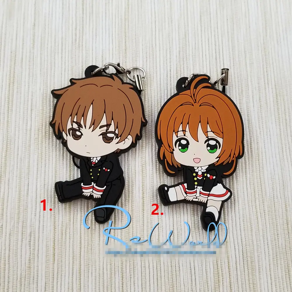 

T917 Anime Card Captor Sakura rubber Keychain Key Ring Straps Rare cosplay