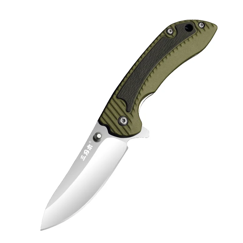 green Sanrenmu 7105 складной нож 12C27 лезвие PA66+ GF ручка 58HRC хороший многофункциональный инструмент для кемпинга, охоты, туризма, приключений и дома - Цвет: green