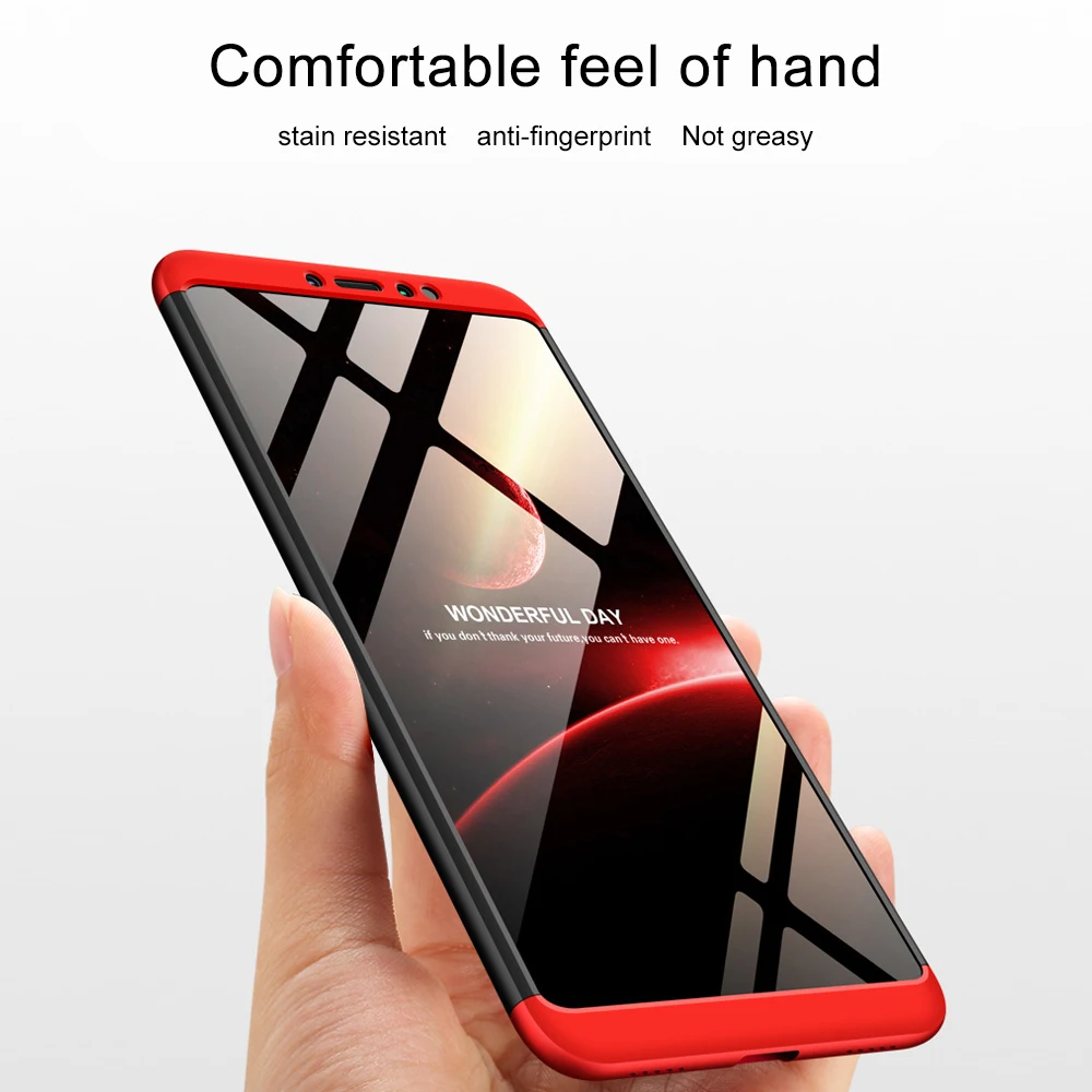 OLLIVAN 360 Phone Case For Xiaomi POCOPHONE F1 Redmi 5 Plus 6 Pro 6A Hard PC bumper Coque Xiomi Protection Shell |