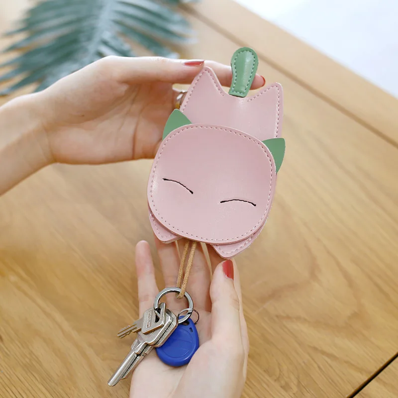 Женский милый чехол для ключей кожаный держатель модный многофункциональный