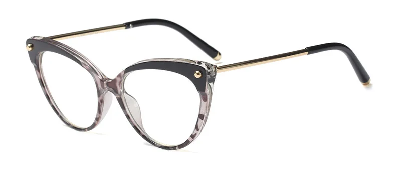 SHAUNA TR90 Temple Tip Retro Women Cat Eye Glasses Frame Fashion Mix Colors Eyeglasses Frame - Frame Color: Black Amber