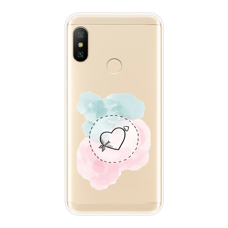 Мягкий силиконовый чехол с сердечками и самолетом для Xiaomi MI A1 A2 Lite Mi5 Mi6 Mi8 задняя