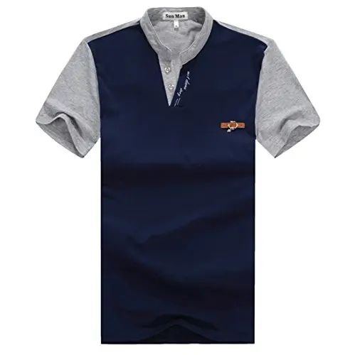 Unko Мужская мода воротник короткий рукав Хенли футболки|tee shirt|henley shirthenley shirt men |