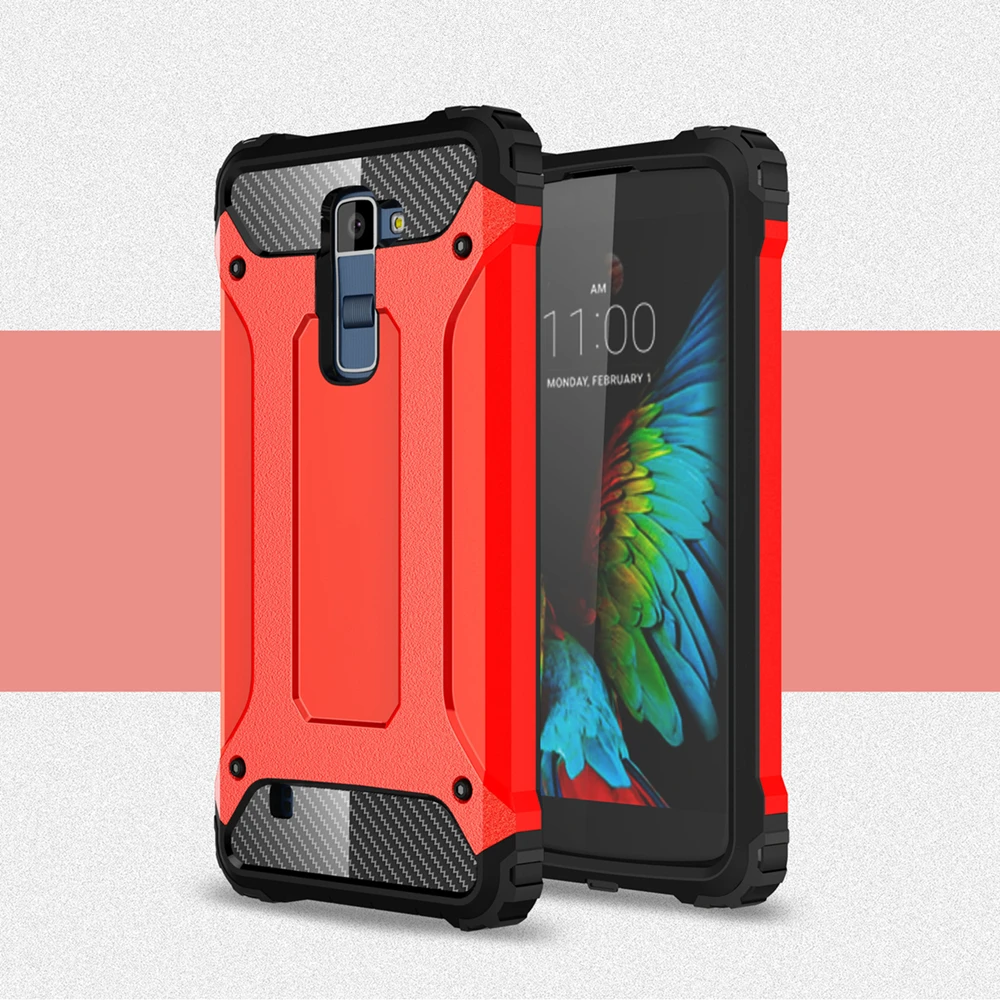 Red HATOLY чехол для LG K10 чехол силиконовый резиновый защитный жесткий чехол для телефона для LG K10 чехол для LG K10 M2 K420N K430 K430ds < - Цвет: Red