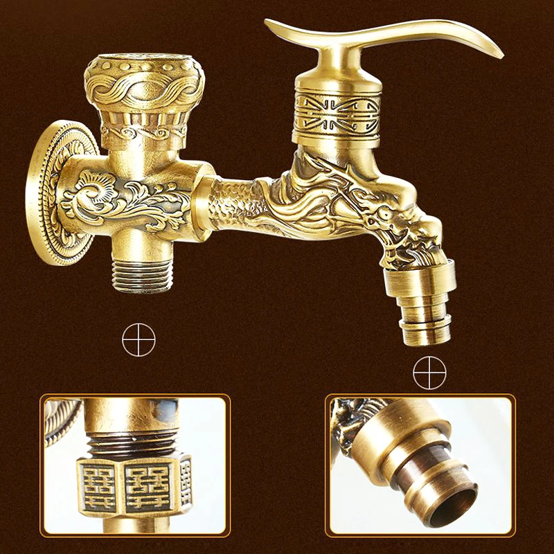 Uythner настенный кран для ванной комнаты резной стиральной машины с двумя