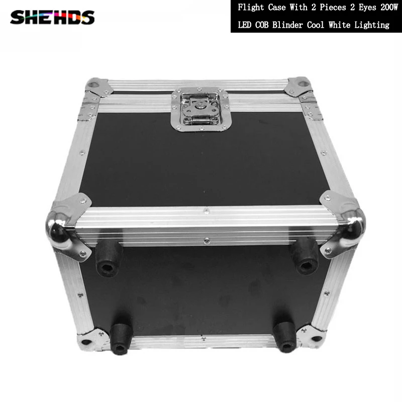 FlightCase with 2pcs Полета чехол с 2/4/6 шт. 2 глаза 200 Вт светодиодный COB с новой уникальной технологией рассеивания холодный белый свет для DJ нарядная одежда, SHEHDS - Цвет: FlightCase with 2pcs