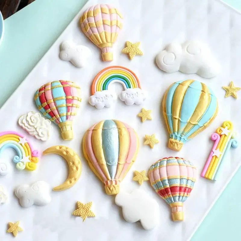 Детские вечерние воздушные шары силиконовая форма радуги и облака Fondant (сахарная)