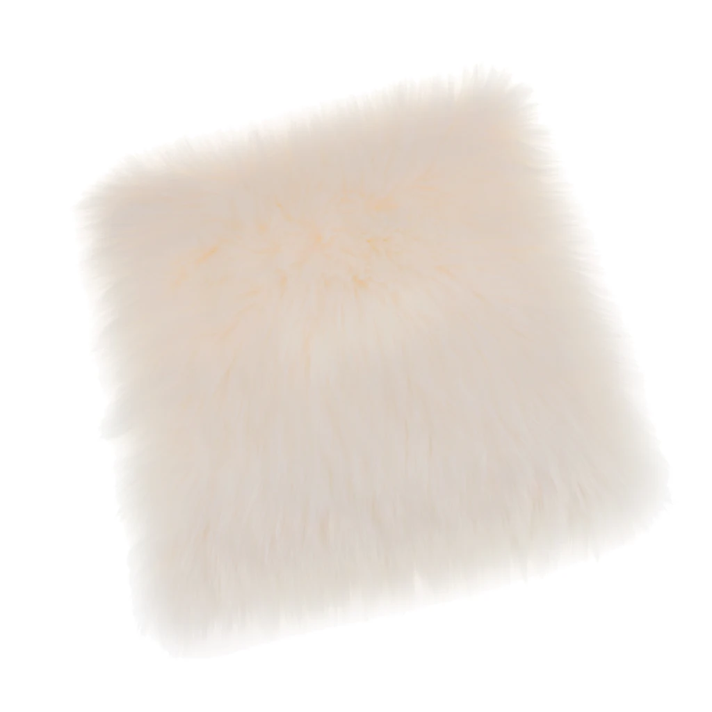 Pack 2 Faux Sheepskin Seat Cushion Bedroom Floor Mat Office Car Sofa Chair Pad Tatami 40cmx40cm -White | Дом и сад