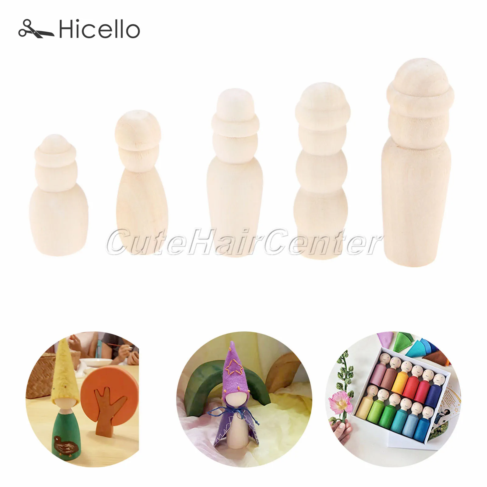 20 шт. колышки для кукол деревянные неокрашенные фигурки пустое дерево игрушки