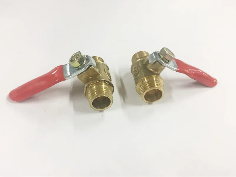 Бесплатная доставка двойной шаровой кран 1/4 дюйма 3/8 1/2 наружная резьба латунный