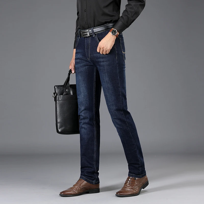 Sulee 2018 Осенние новые мужские Стрейчевые джинсы модные повседневные Черные