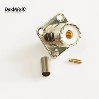 1pcuhf female jack rf coax connector crimp rg58rg142rg400lmr195 for straight4 hole chassis nickelplated new wholesale