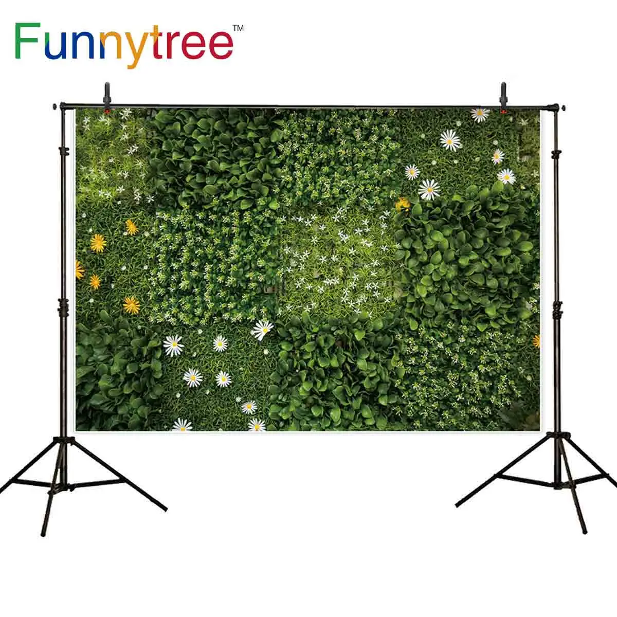 

Funnytree photography background square green lawn flower spring backdrop photobooth photophone photocall photo studio shoot