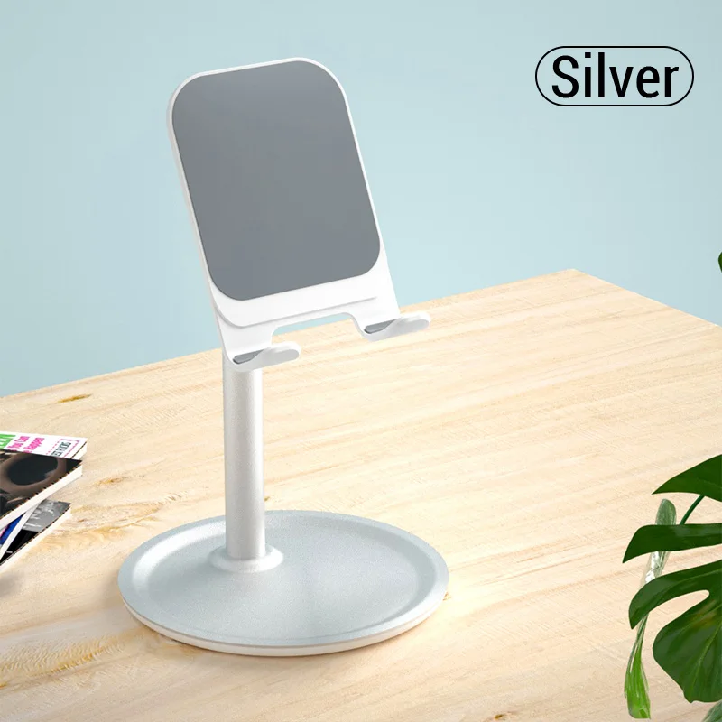 Silver PZOZ держатель для мобильного телефона, подставка для сотового телефона, планшета, универсальный настольный держатель для iphone X 8 7, samsung, Настольный держатель для телефона, аксессуары - Цвет: Silver