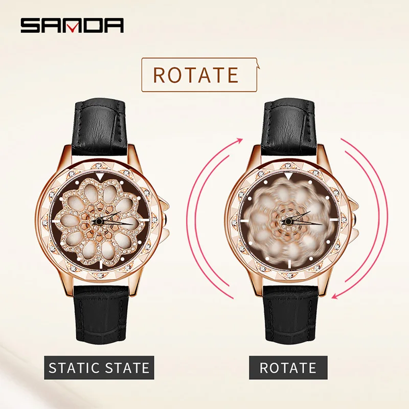 SANDA Стразы женские часы под платье с бриллиантами роскошные брендовые наручные