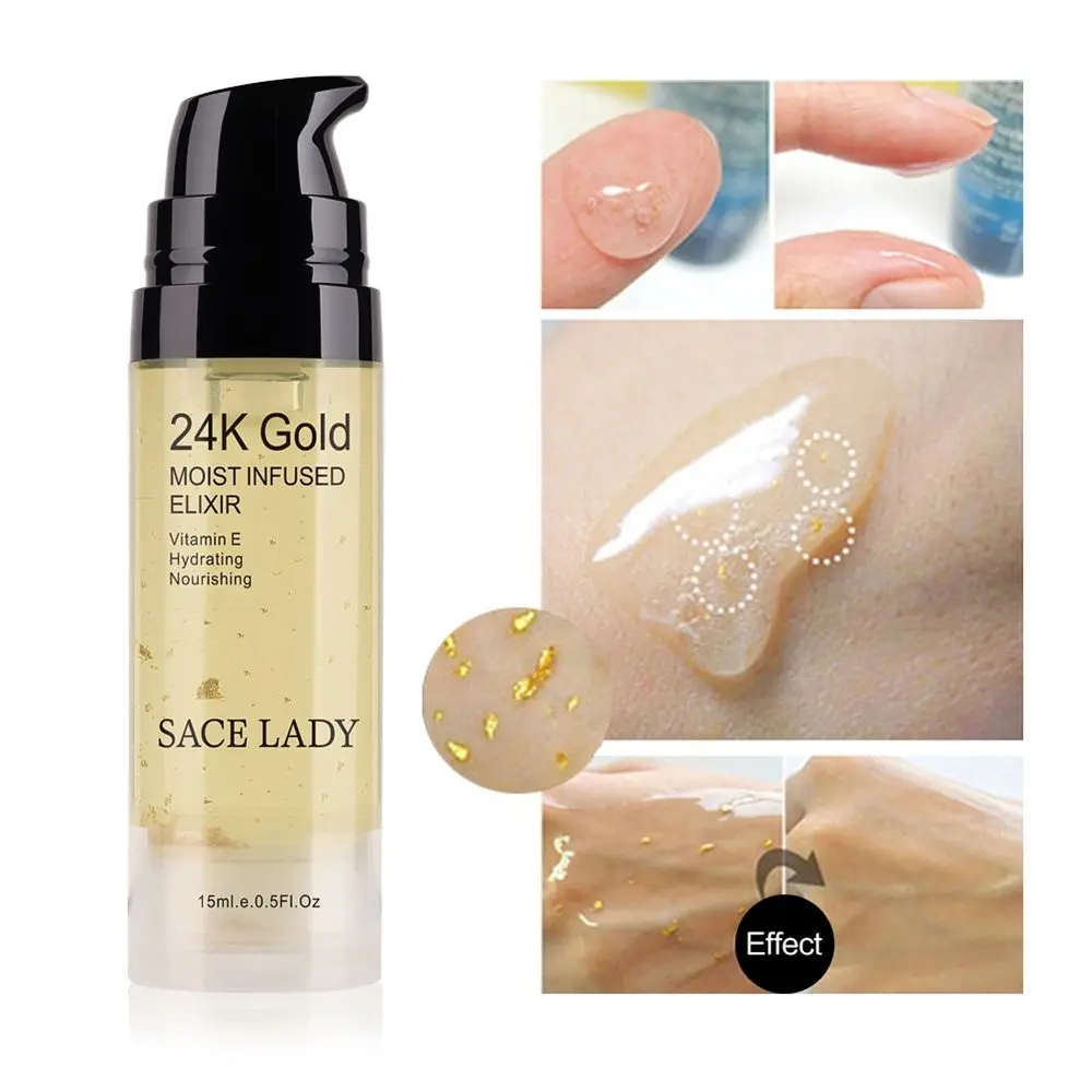 SACE LADY 15 мл 24k Gold Elixir ультра увлажняющее эфирное масло для лица основа макияжа