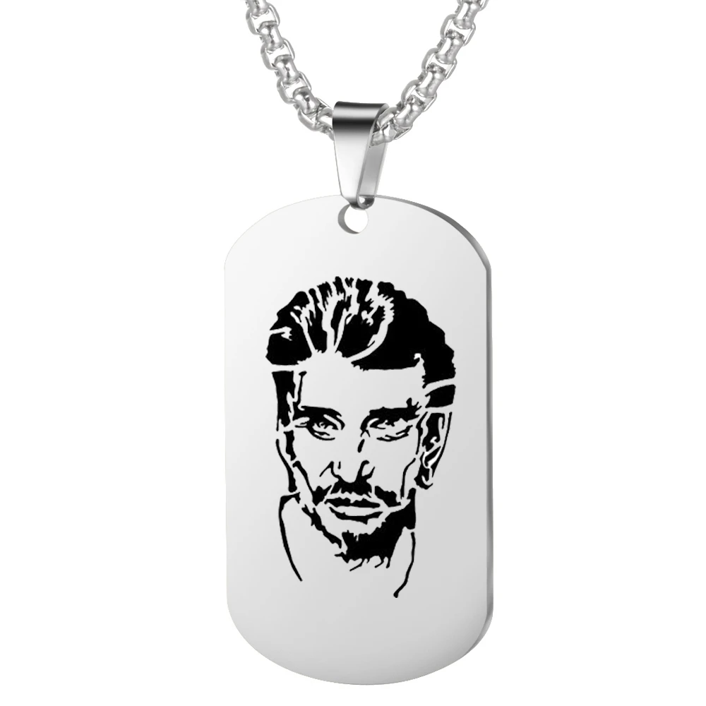 C2 necklace Персонализированный брелок с фотографией кольцо панк-рок Джони Халлидей фото кулон из нержавеющей стали брелок женский мужской Bijoux Femme - Цвет: C2 necklace