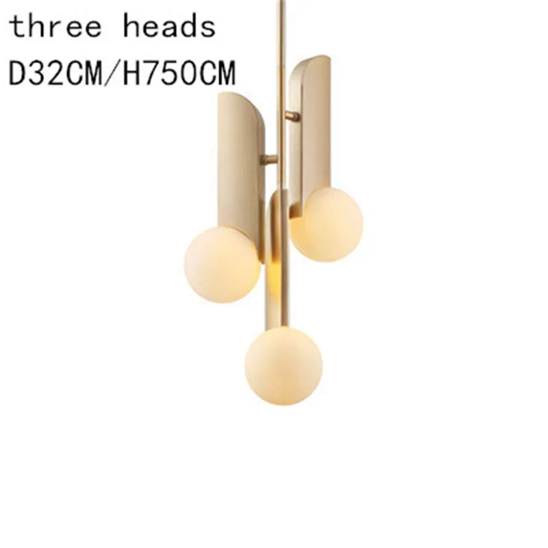 

1/3 Lights Nordic Minimalist Golden Pendant Lamp Art White Glass Ball Brass Kitchen Study Clothing Store Cafe Suspension Lights
