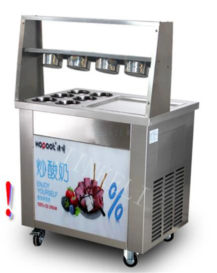 

18 220V 110V R410 Одиночная квадратная сковорода стандартная машина, коммерческая машина для приготовления жареного молока йогурта, машина для мо...