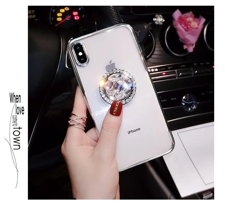 Роскошный чехол со стразами мягкий для Xiaomi 8SE Lite 5X 6X MAX2 3 Redmi 6 4A 5A Note5A с держателем| |