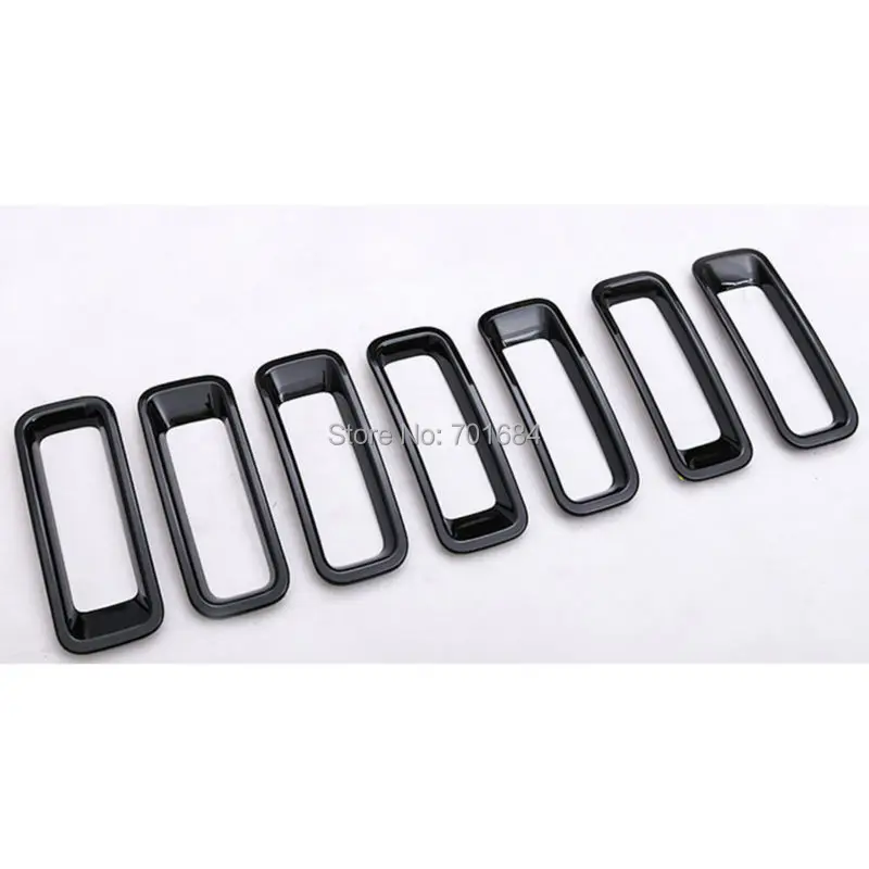 7 шт. черная решетчатая сетка вставка накладка комплект для Jeep Патриот 2011 2012 2013 2014