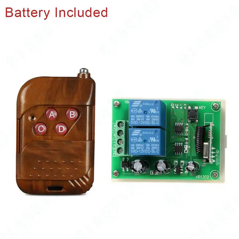 1 RC and 1 Receiver QIACHIP 433 MHz универсальный пульт дистанционного Управление переключатель DC 12 V 2 CH РФ реле приемника модуль 433 МГц Беспроводной удаленный Управление переключатель ворота - Цвет: 1 RC and 1 Receiver