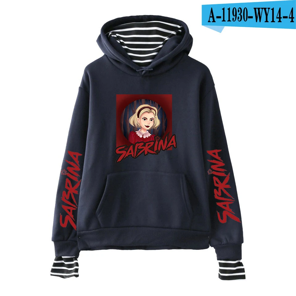 Sabrina новая одежда с принтом из двух частей толстовки Топы Горячая распродажа Осенние женские толстовки K-pops с капюшоном Harajuku больших размеров - Цвет: navy blue