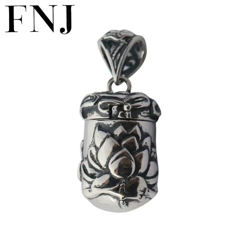 Винтажная подвеска FNJ в виде коробочки галу серебро 100% пробы из чистого