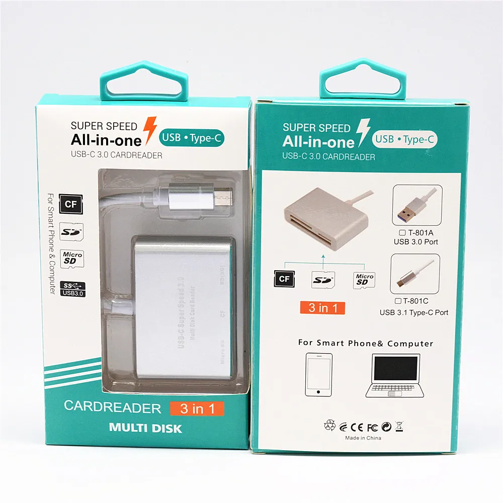 Type C штекерное устройство для чтения карт CF SD TF USB 3 1 высокая скорость в OTG