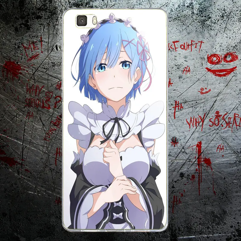 Мягкий чехол для телефона Rem Re Zero Girl Anime Huawei P8 P9 P10 P20 Lite Mate 10 Pro Y5 Y6 II Y7 Honor 6X 7X 9