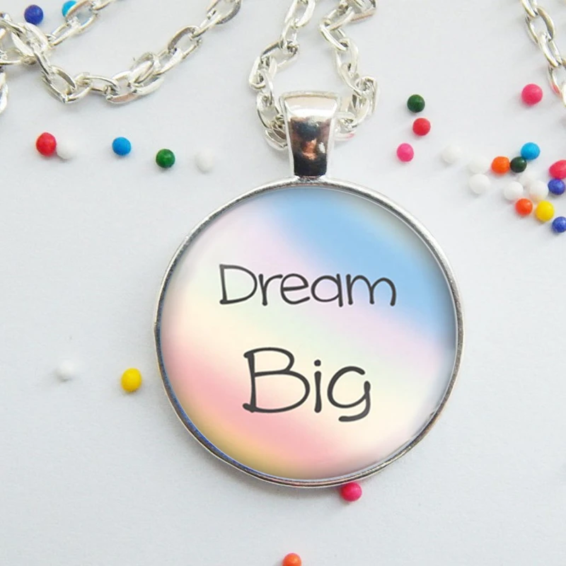 4 шт. вдохновляющий ювелирный набор мечты цитаты ожерелье с фото кулон браслет