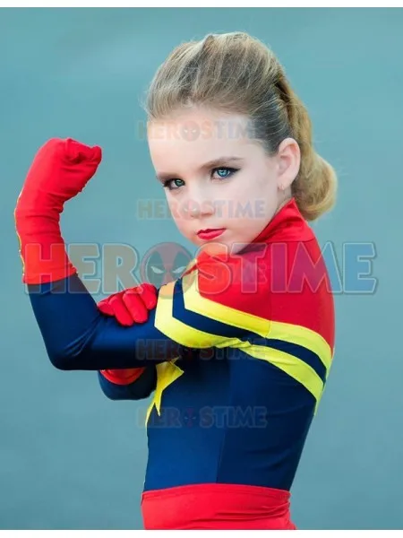 Детские Костюмы супергероев Ms Marvel Carol Danvers костюм супергероя для девочек на