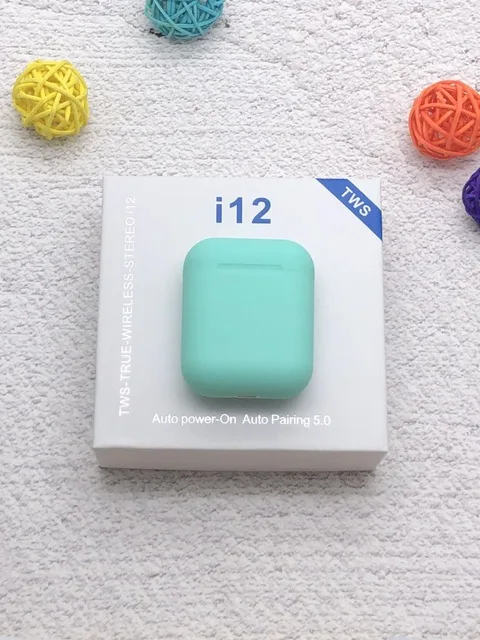 i12 green Перевозка груза падения i12 наушники-вкладыши TWS Bluetooth 5,0 наушники двойной звонки Smart Touch наушники для iPhone Samsung Xiaomi Huawei Pk I9s I7s I10 наушники - Цвет: i12 green