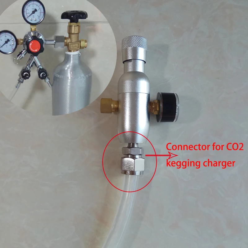 Регулируемое СО2 зарядное устройство, мини со2 регулятор, Kegging зарядное устройство со специальным газовым шланговым разъемом(без шланга
