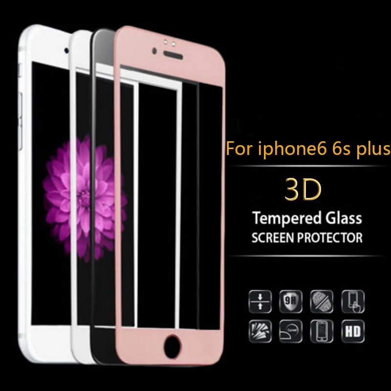 3D изогнутый твердый край Полное покрытие Защита экрана для iPhone 6 7 8 plus Закаленное
