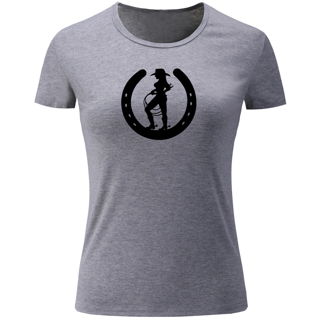 IDzn уличный стиль ковбойская одежда Подкова футболка с коротким рукавом женская