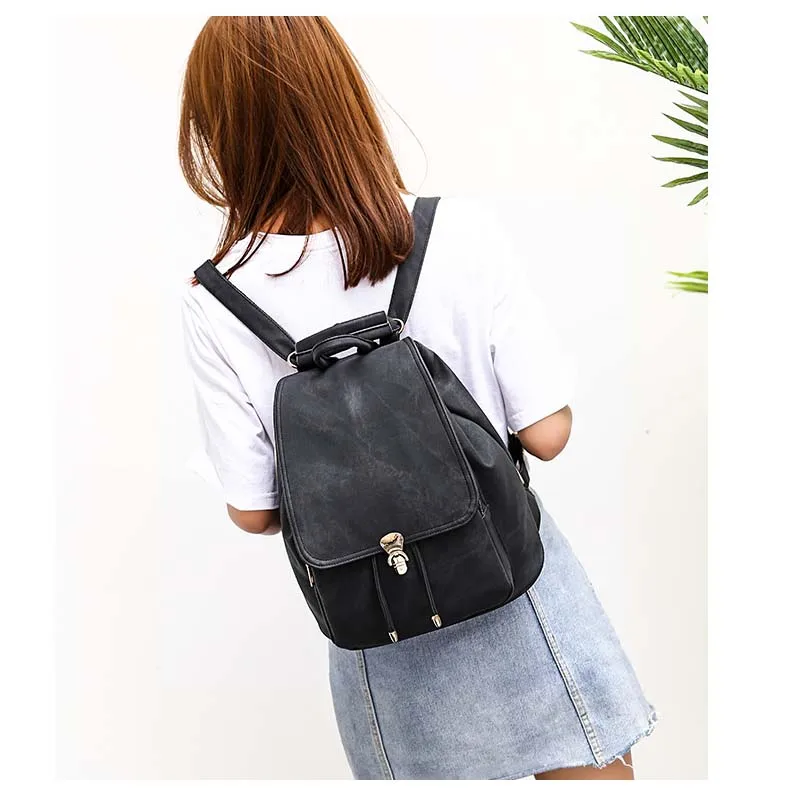 

New PU Backpack Travel Bag Women's Imitation Denim Mummy Bag Set Large Capacity Baby Care Bag Backpack Retro Style Lady Bag