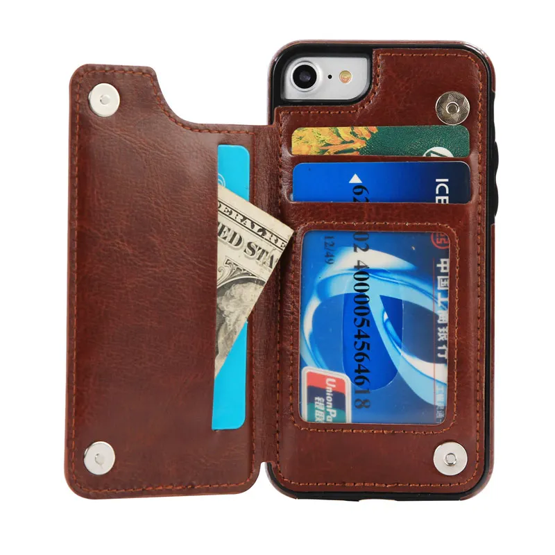 Retro PU Leather Wallet Case For iPhone 8 7 X 6 6s Plus XS Max XR Card Slot Holder Cover iphoneXs Bags Stand Capa | Мобильные