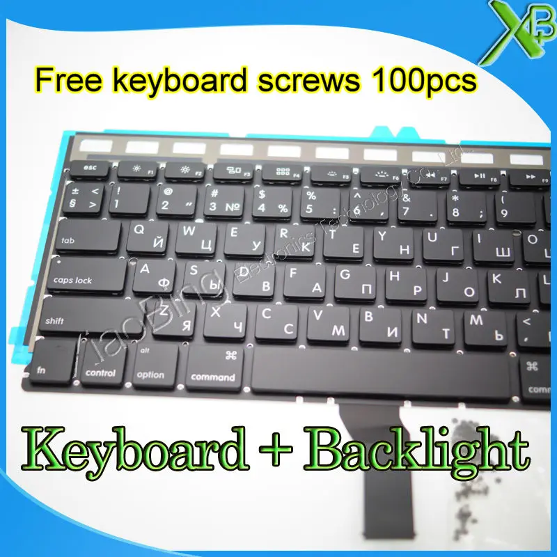 Совершенно новая русская клавиатура с подсветкой и винтами для клавиатуры MacBook Air