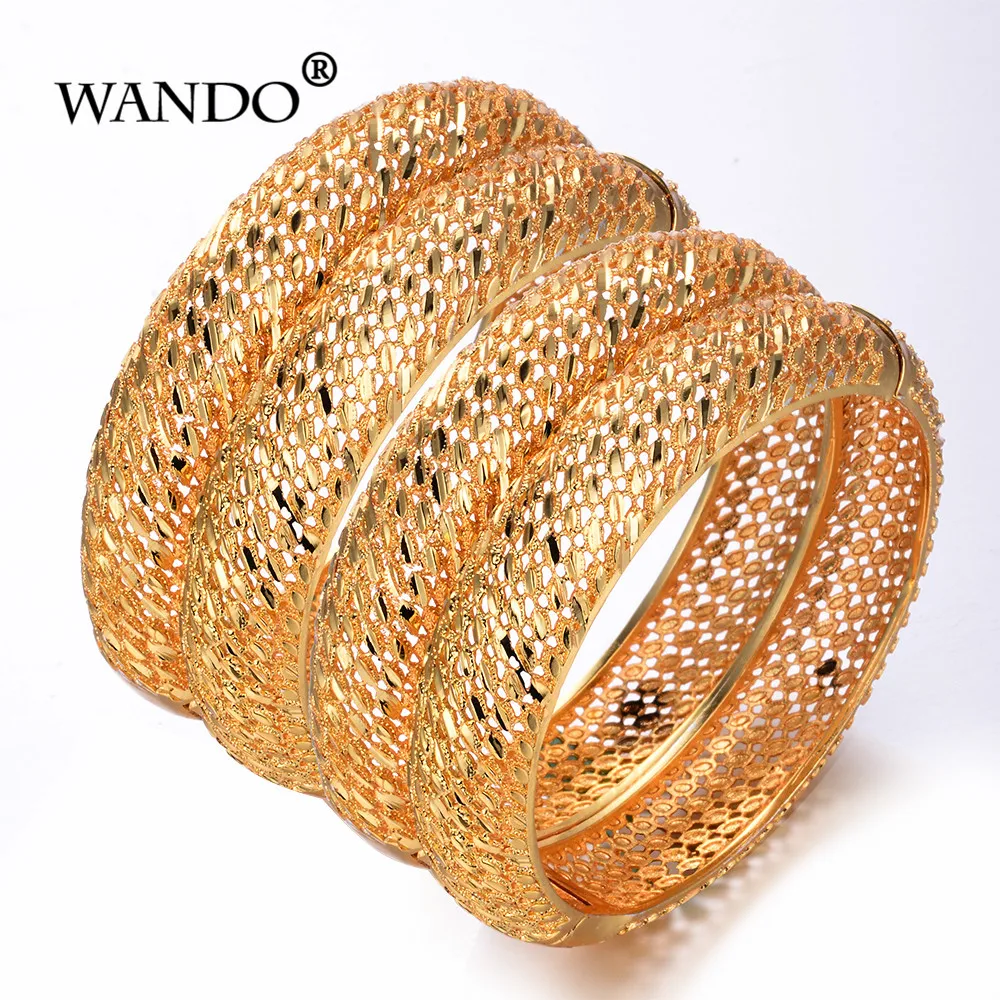 WANDO 4 шт./лот Свадебные украшения для женщин и девушек широкие браслеты золотого