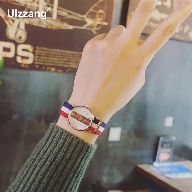 Спортивные женские наручные часы нейлоновый ремешок для часов Топ люксовый