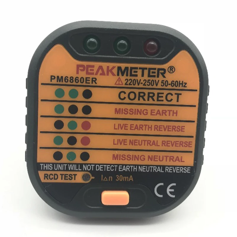 Новый 230V PM6860ER автоматический Электрический тестер гнезда 220 V 250 UK Plug Pratical