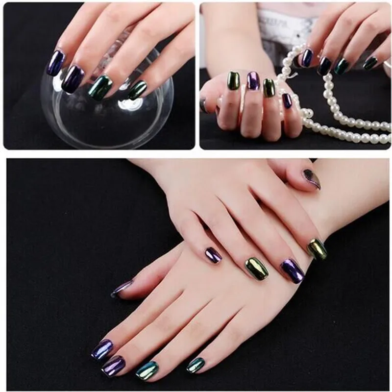 6 коробок/партия зеркальный порошок пигмент алюминиевый хромированный для