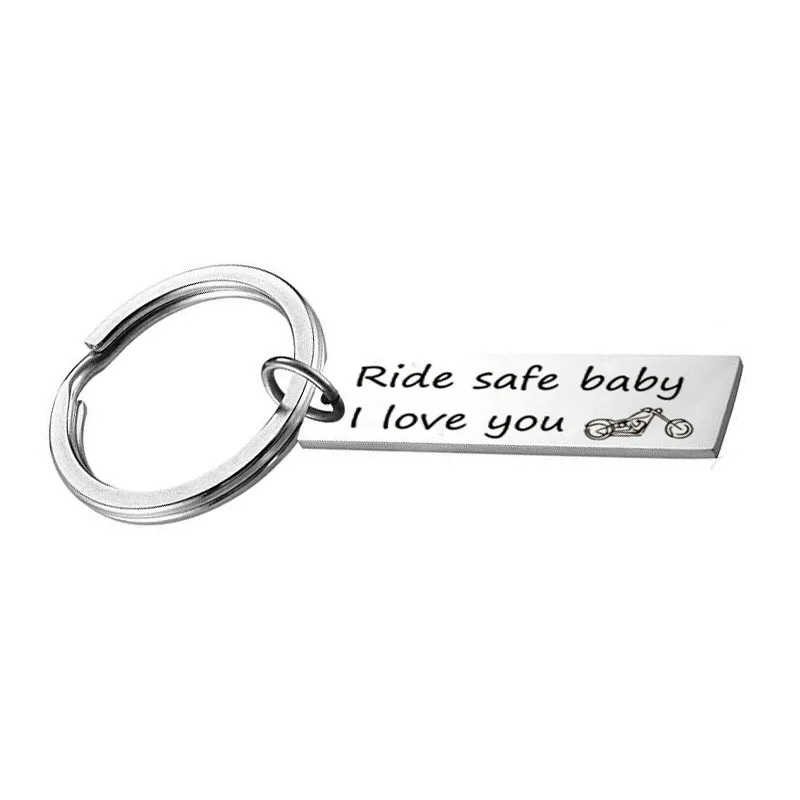 Stainless Steel Ride Safe I Love You Biker Keychain Motorcycle Key Chain Valentines Day Boyfriend Girlfriend Keyring Women Men | Украшения