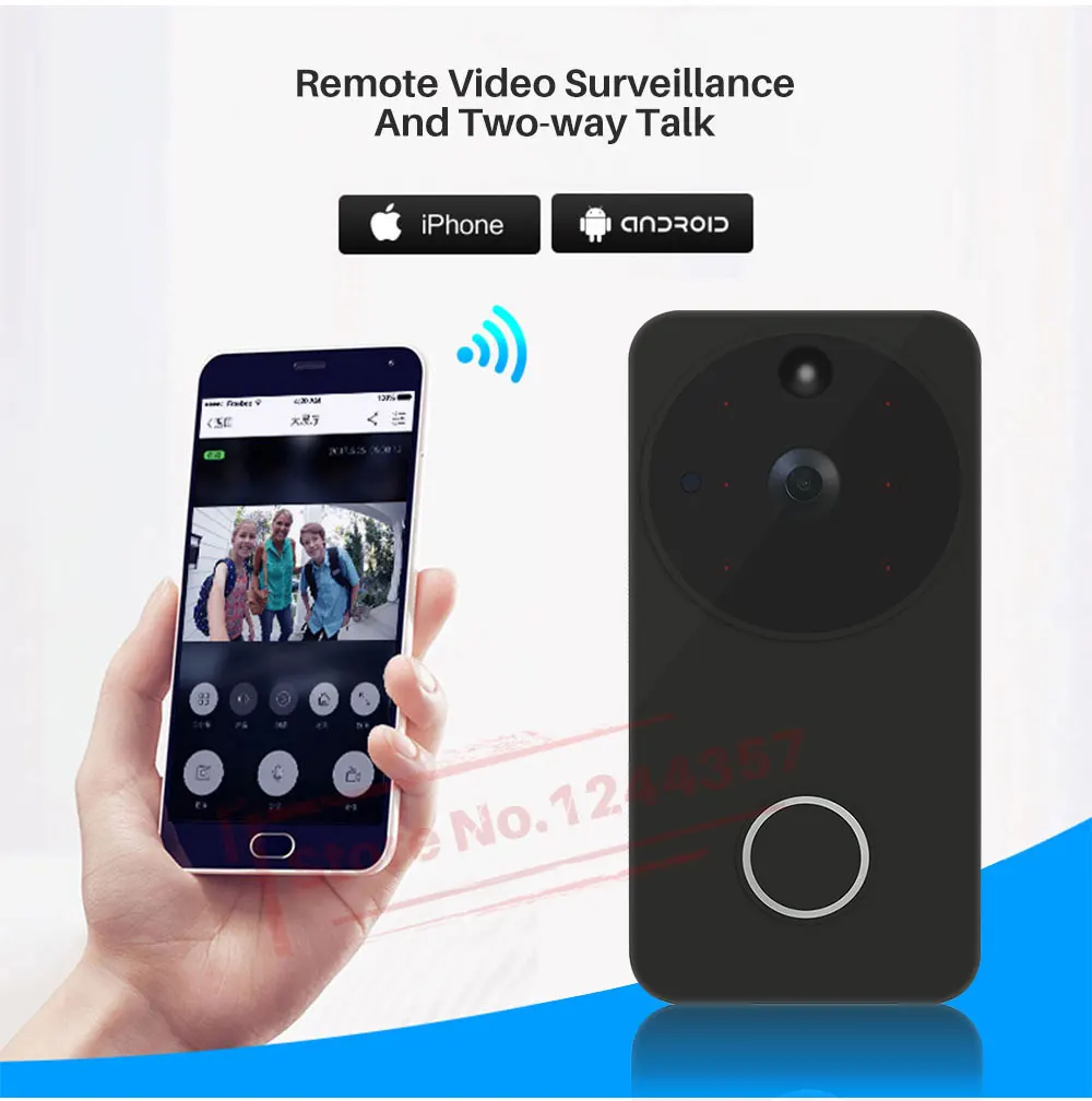 Wifi видео дверной звонок камера домофон беспроводная домашняя Ip дверной звонок PIR мониторинг Двусторонняя аудио iOS Android Питание от батареи