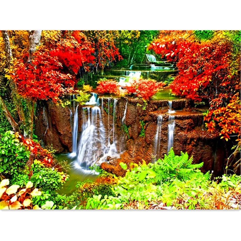 Diy Алмазная картина мозаика 3d Стразы Вышивка природный пейзаж водопад полный