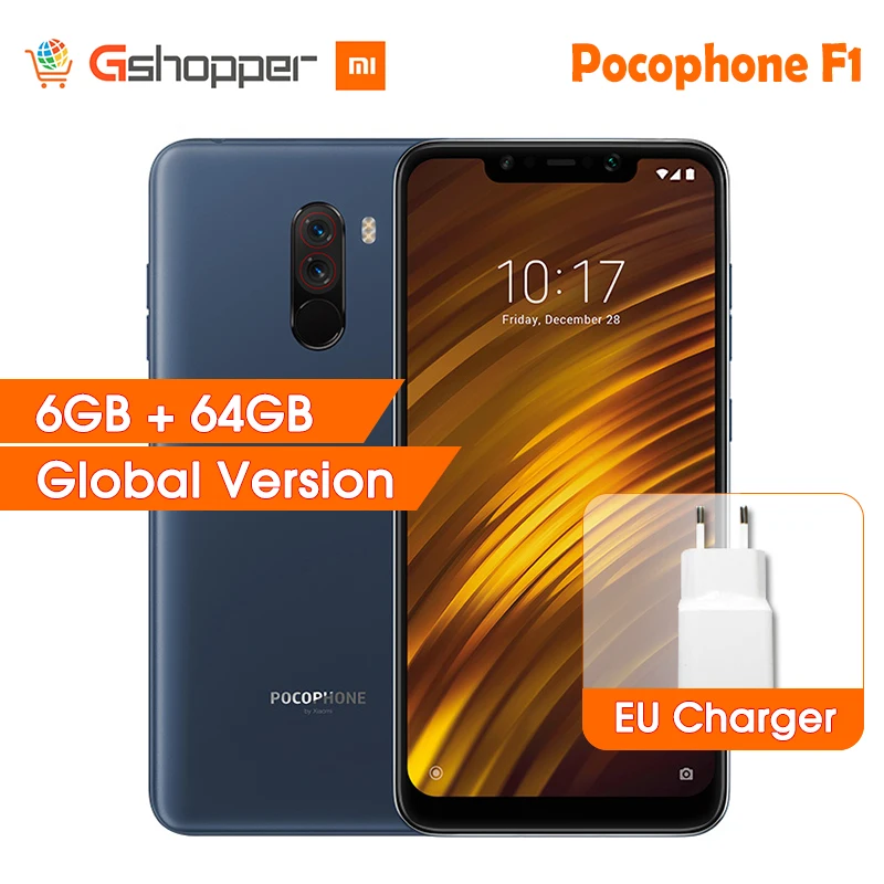Глобальная версия Xiaomi POCOPHONE F1 6 ГБ 64 Гб POCO Snapdragon 845 смартфон AI двойной Камера 18